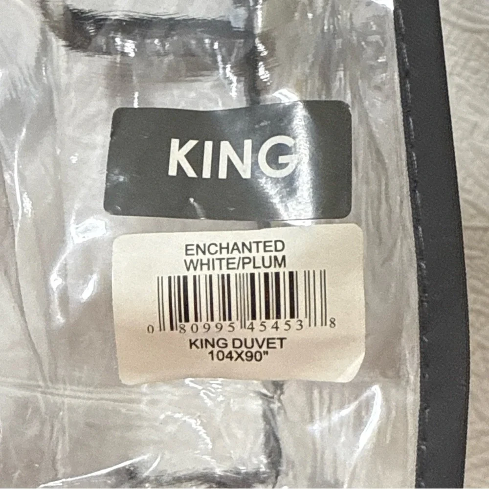 New KAS AUSTRALIA King Duvet Cover Enchanted Floral‎ Purple Embroidered 104